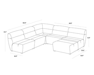 Cornell Modular Armless Chair - comfortable chairs for relaxation | Image 3 | InSTYLE Home & Rugs