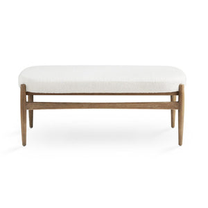 SALINA BENCH White Boucle Fur fabric - modern white bench | Image 2 | InSTYLE Home & Rugs