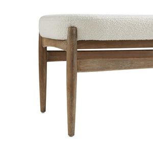 SALINA BENCH White Boucle Fur fabric - modern white bench | Image 5 | InSTYLE Home & Rugs