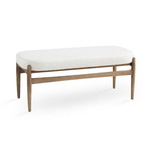 SALINA BENCH White Boucle Fur fabric - modern white bench | Image 1 | InSTYLE Home & Rugs
