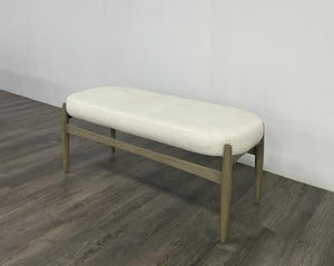 SALINA BENCH White Boucle Fur fabric - modern white bench | Image 3 | InSTYLE Home & Rugs