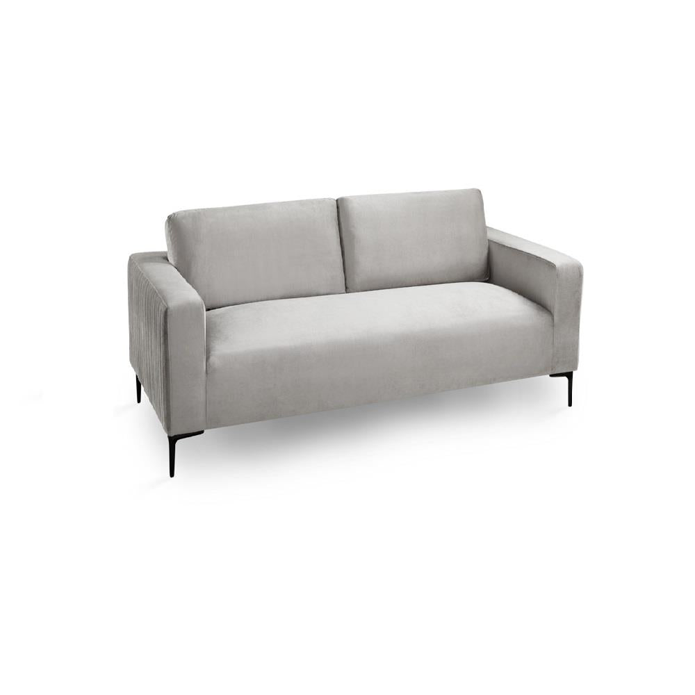 FRANCO 2-Seater GY-LS-8147BK NP Grey Velvet BLACK LEGS - stylish seater sofa for contemporary living spaces | Image 2 | InSTYLE Home & Rugs