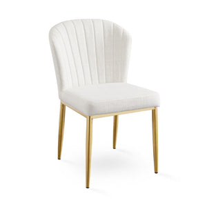 Shell Chair Beige linen KXNK- Frame Stainless steel brushed gold | InSTYLE Home & Rugs