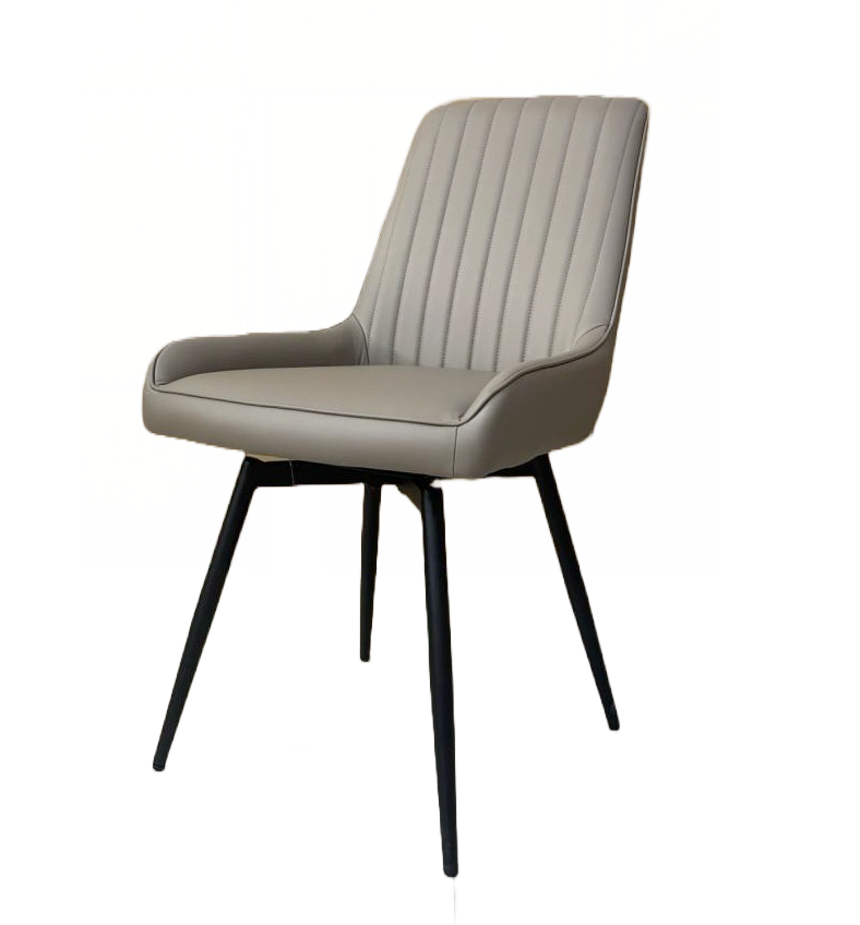 EMMA Swivel Dining Chair GY-DC-1916BK Dark Taupe PU - comfortable dining experience | Image 1 | InSTYLE Home & Rugs