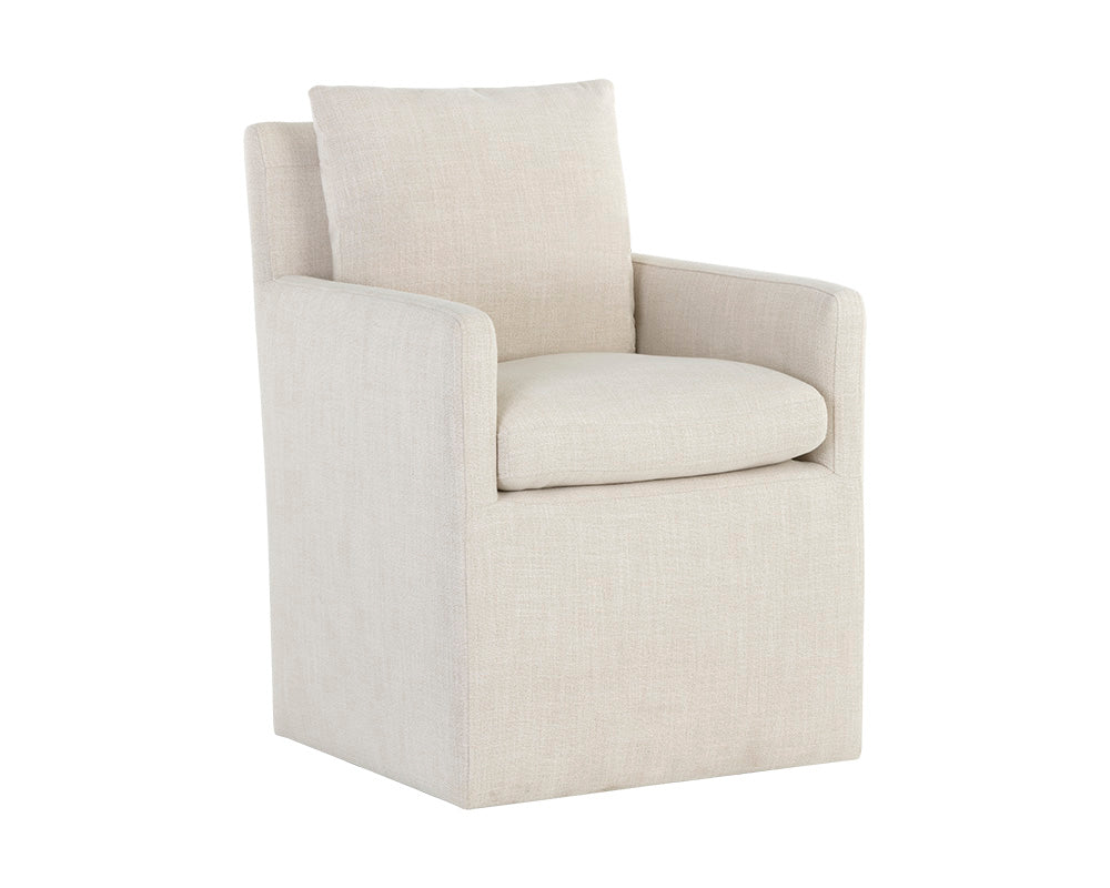 Glenrose Wheeled Dining Armchair - elegant seating for dining areas | Image 1 | InSTYLE Home & Rugs