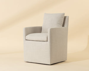 Glenrose Wheeled Dining Armchair - elegant seating for dining areas | Image 1 | InSTYLE Home & Rugs