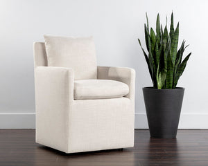 Glenrose Wheeled Dining Armchair - elegant seating for dining areas | Image 3 | InSTYLE Home & Rugs