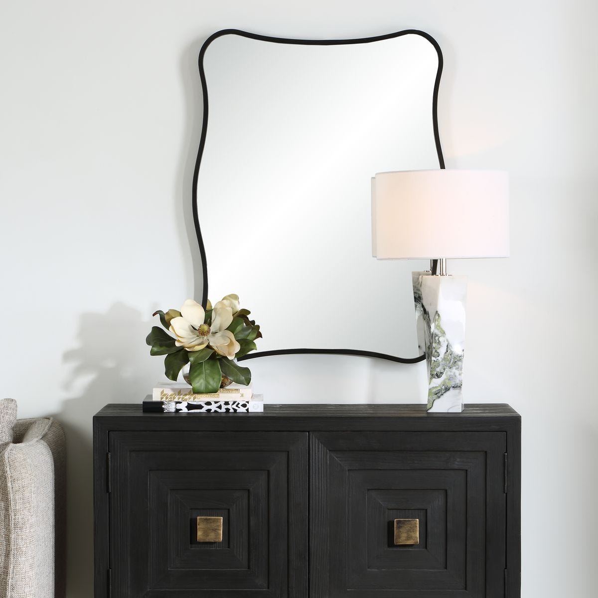 Pavia Vanity Mirror, Black - available in various shapes, sizes, and frame styles | Image 2 | InSTYLE Home & Rugs