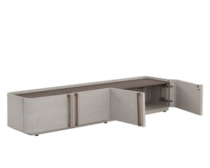Jamille Media Console And Cabinet - perfect for holding drinks, decor, or lamps | Image 6 | InSTYLE Home & Rugs