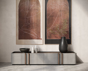Jamille Media Console And Cabinet - perfect for holding drinks, decor, or lamps | Image 2 | InSTYLE Home & Rugs