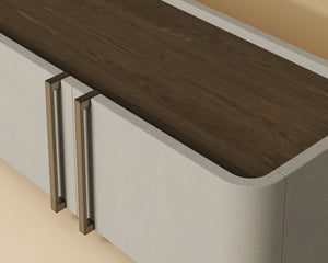 Jamille Media Console And Cabinet - perfect for holding drinks, decor, or lamps | Image 4 | InSTYLE Home & Rugs