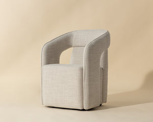 Kendrick Wheeled Dining Armchair - elegant seating for dining areas | Image 1 | InSTYLE Home & Rugs