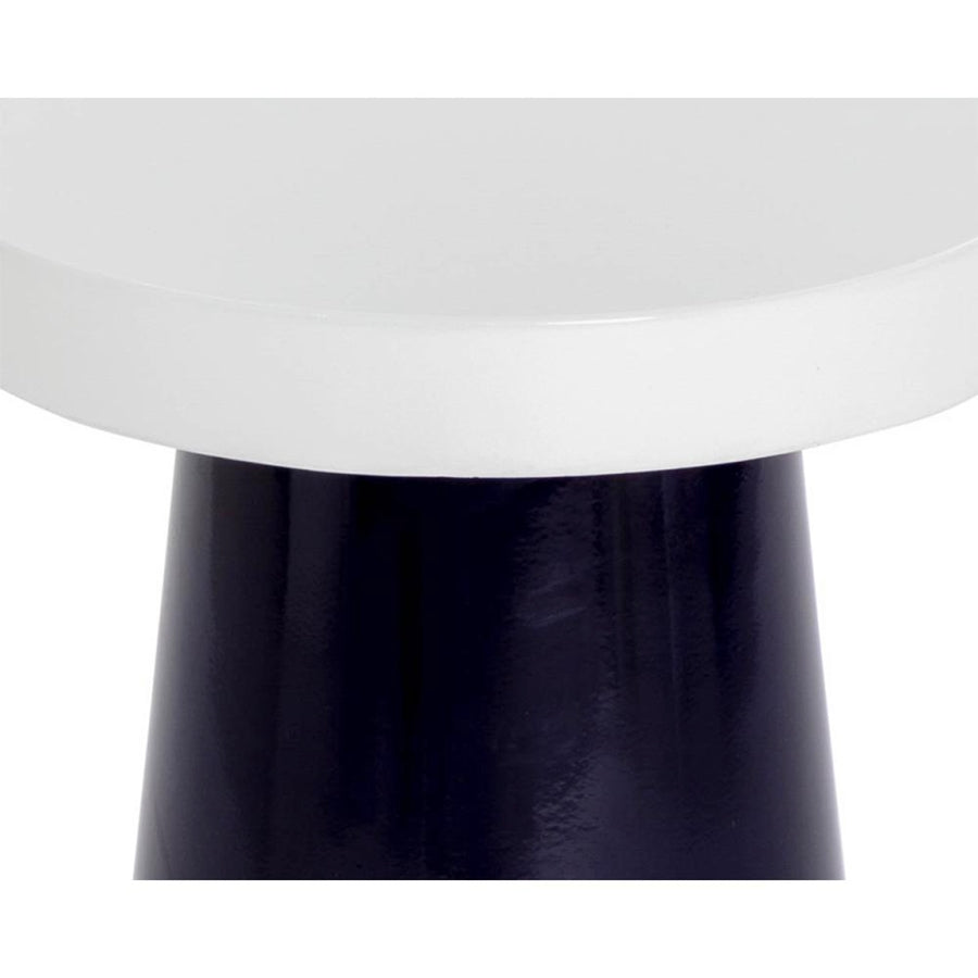 Porcini End Table - White/Navy - Outdoor/Indoor