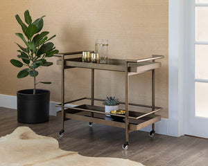 Livingston Bar Cart - perfect storage for drinks and glassware | Image 6 | InSTYLE Home & Rugs