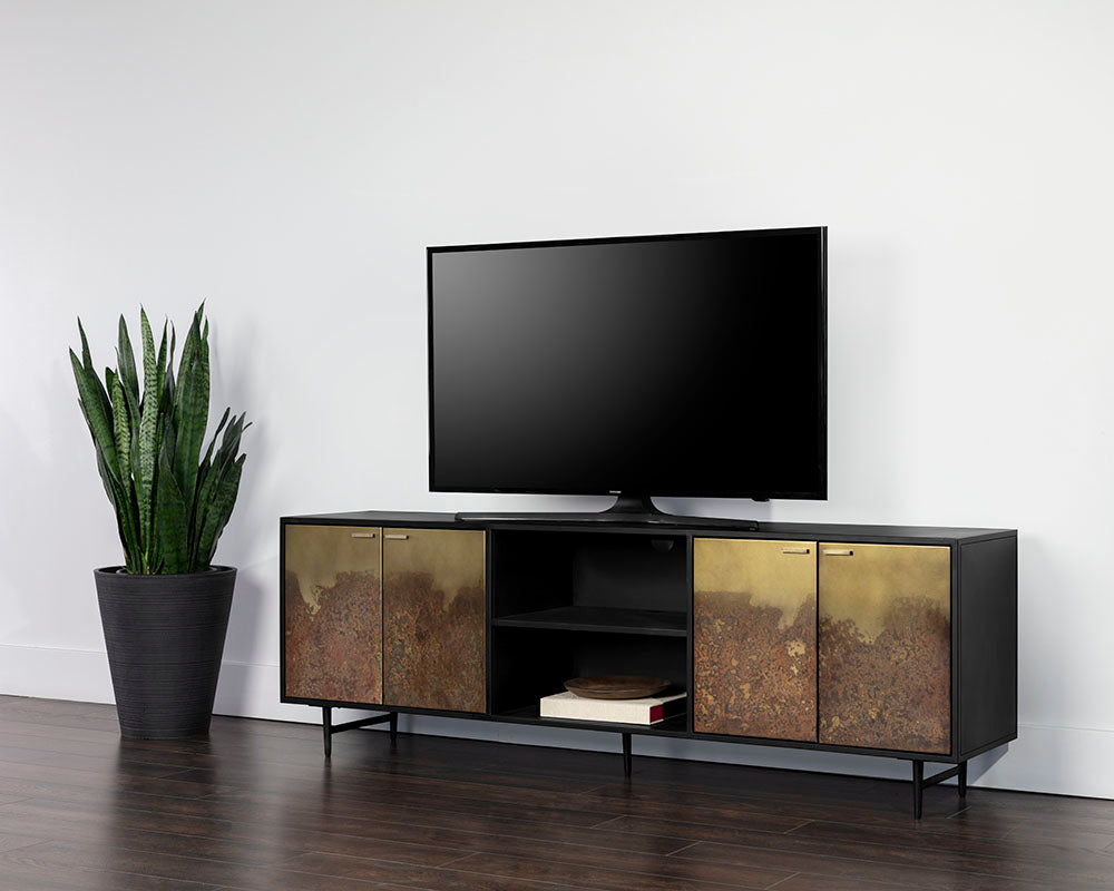Auburn Media Console And Cabinet - perfect for holding drinks, decor, or lamps | Image 2 | InSTYLE Home & Rugs