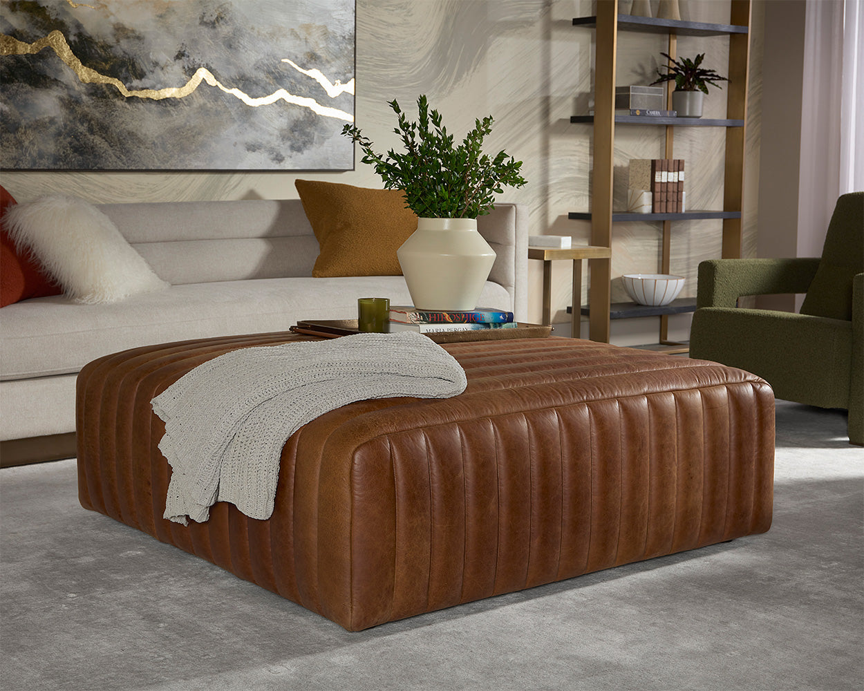 Lewin Ottoman - chic ottomans for living rooms | Image 2 | InSTYLE Home & Rugs