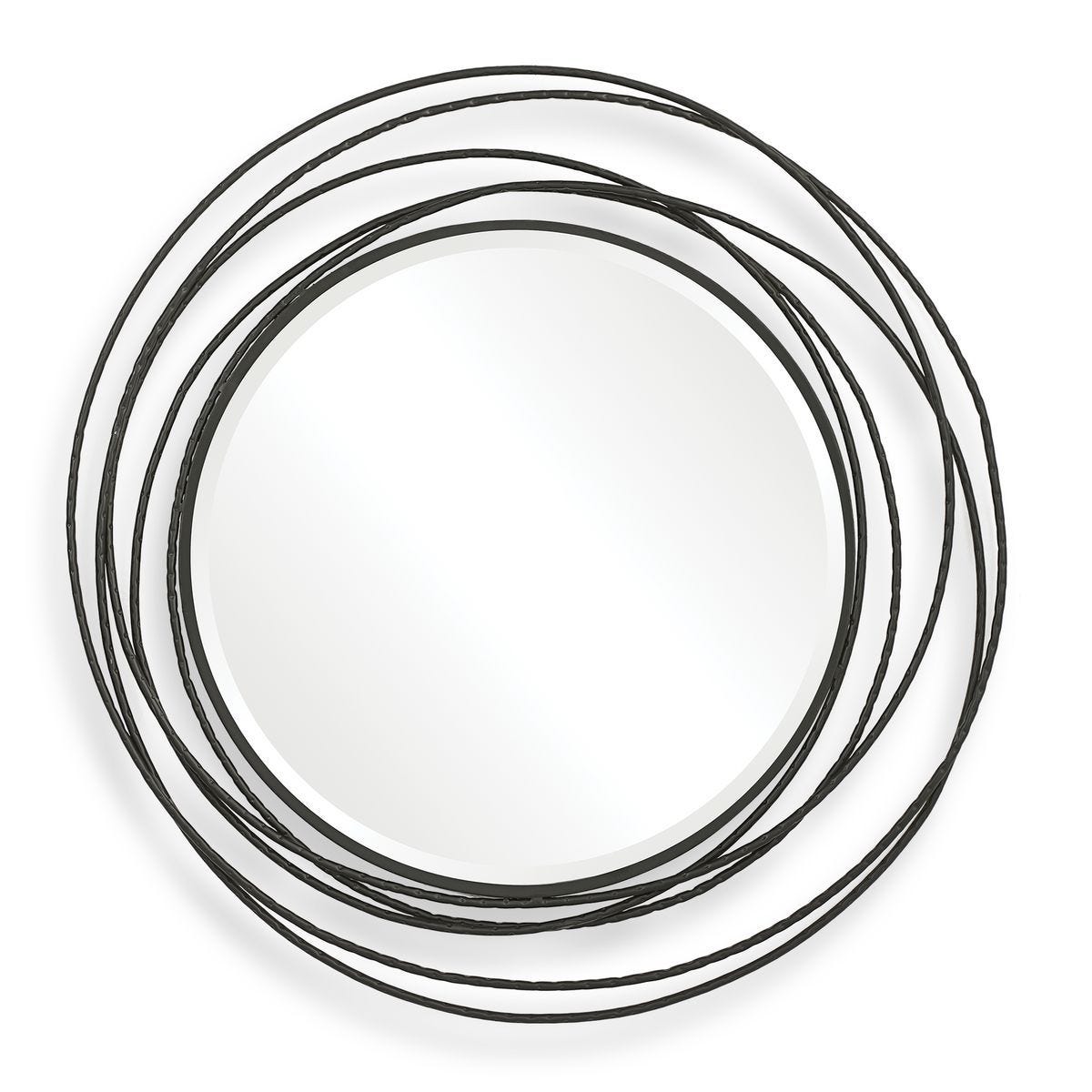 Whirlwind Round Mirror, Black - elegant and functional accent pieces for any room | Image 1 | InSTYLE Home & Rugs