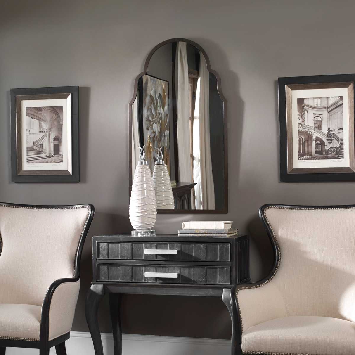 Brayden Arch Mirror, Bronze - modern mirror with sleek design for contemporary interiors | Image 1 | InSTYLE Home & Rugs