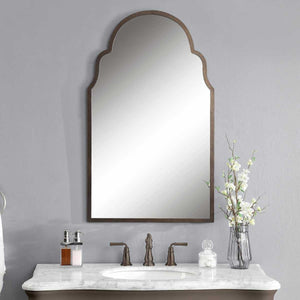 Brayden Arch Mirror, Bronze - modern mirror with sleek design for contemporary interiors | Image 6 | InSTYLE Home & Rugs
