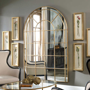 Grantola Arch Mirror, Gold - modern mirror with sleek design for contemporary interiors | Image 1 | InSTYLE Home & Rugs