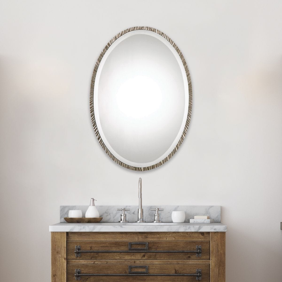 Annadel Oval Mirror - full-length mirror for creating the illusion of space and light | Image 1 | InSTYLE Home & Rugs