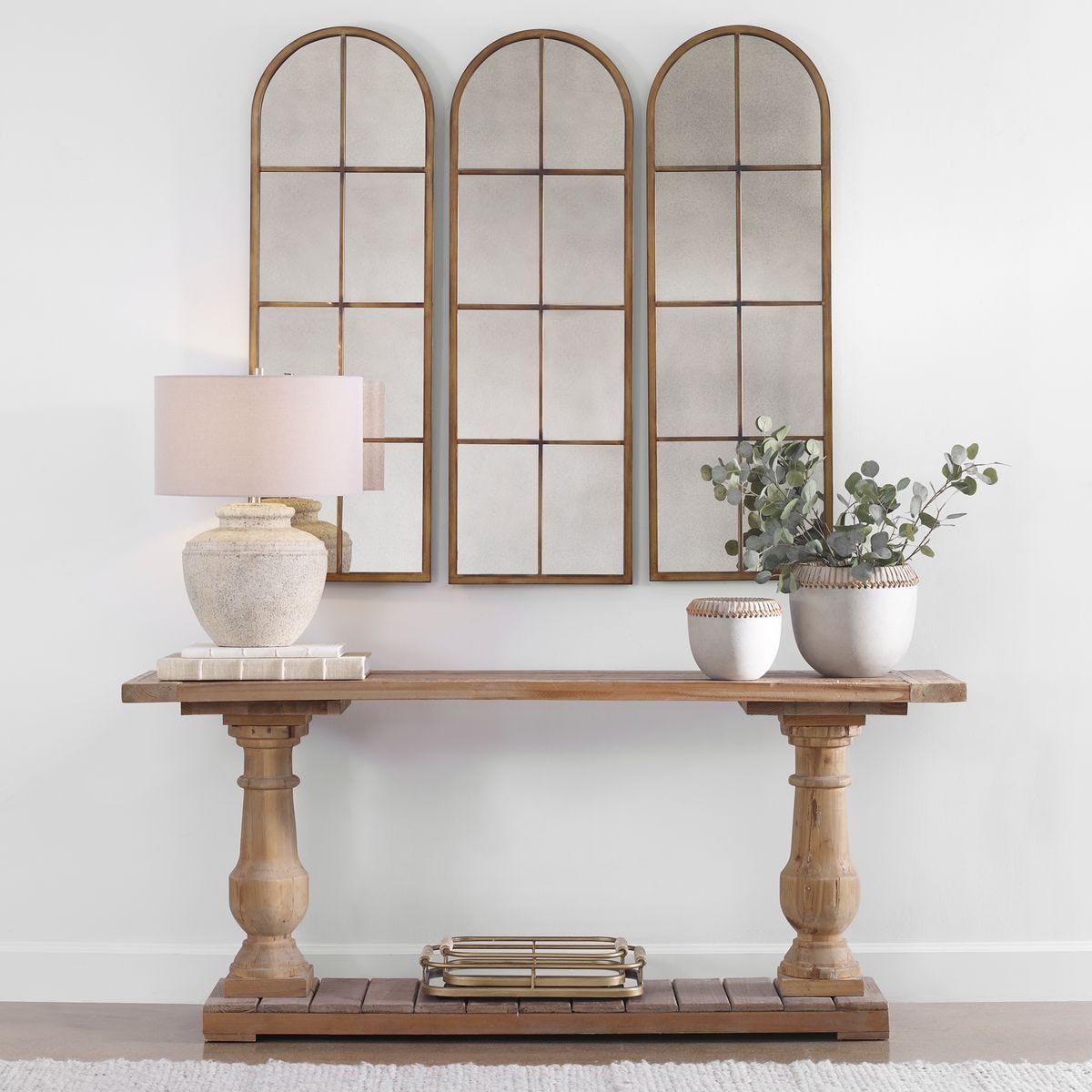 Amiel Arch Mirror, Bronze - modern mirror with sleek design for contemporary interiors | Image 1 | InSTYLE Home & Rugs