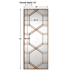 Kennis Mirror, Gold - full-length mirror for creating the illusion of space and light | Image 3 | InSTYLE Home & Rugs