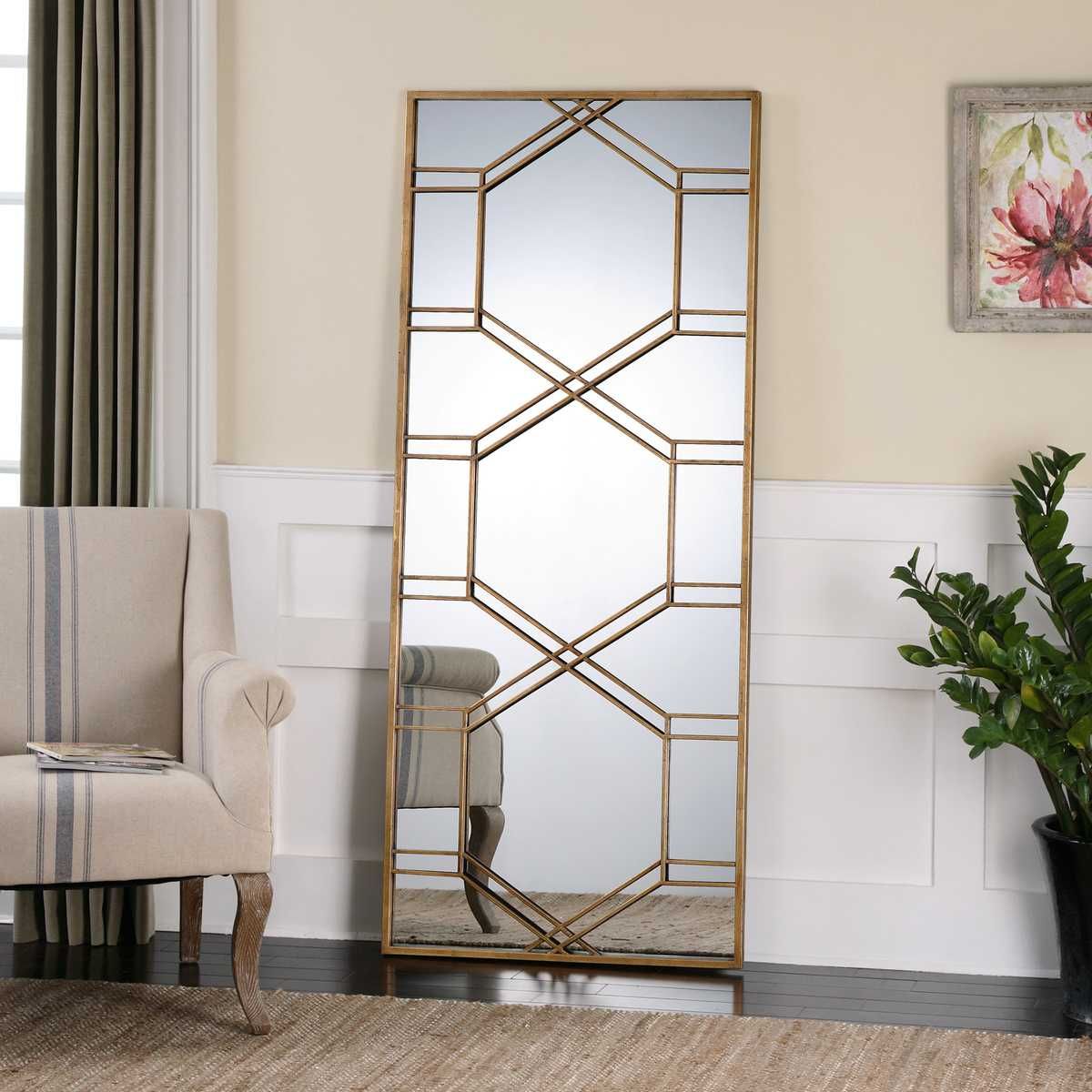 Kennis Mirror, Gold - full-length mirror for creating the illusion of space and light | Image 1 | InSTYLE Home & Rugs
