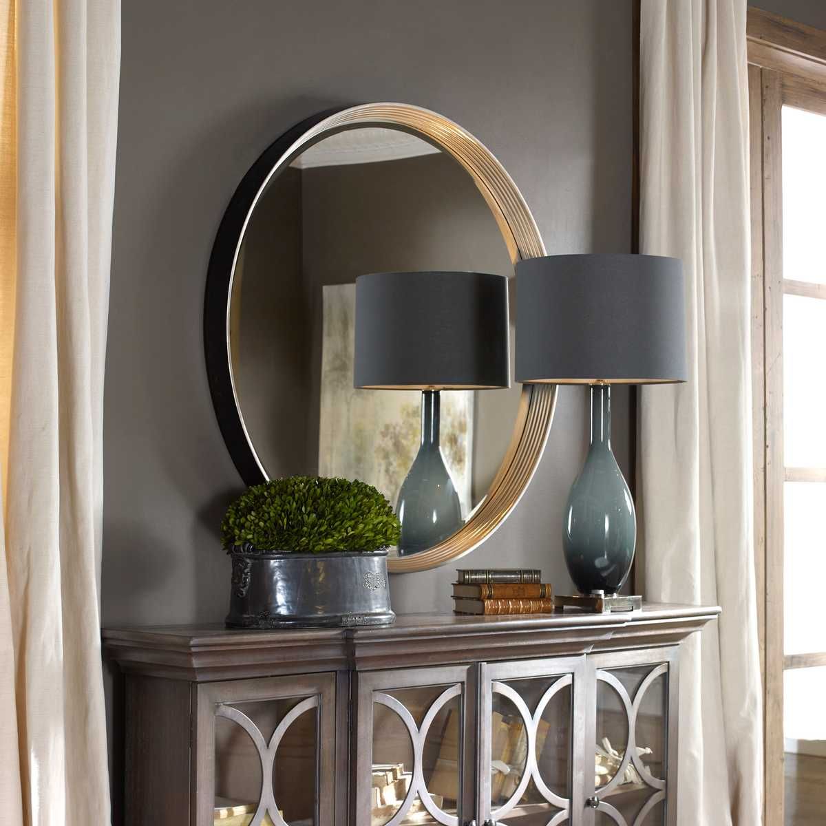 Serenza Round Mirror - modern mirror with sleek design for contemporary interiors | Image 1 | InSTYLE Home & Rugs