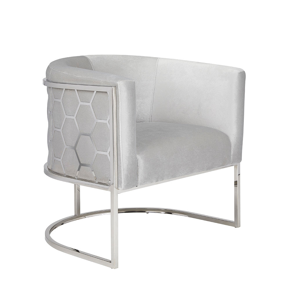 HONEYCOMB Accent Chair GY-AC-8148 Grey velvet - variety of styles from classic to contemporary | Image 2 | InSTYLE Home & Rugs