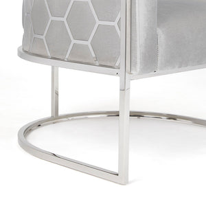 HONEYCOMB Accent Chair GY-AC-8148 Grey velvet - variety of styles from classic to contemporary | Image 4 | InSTYLE Home & Rugs