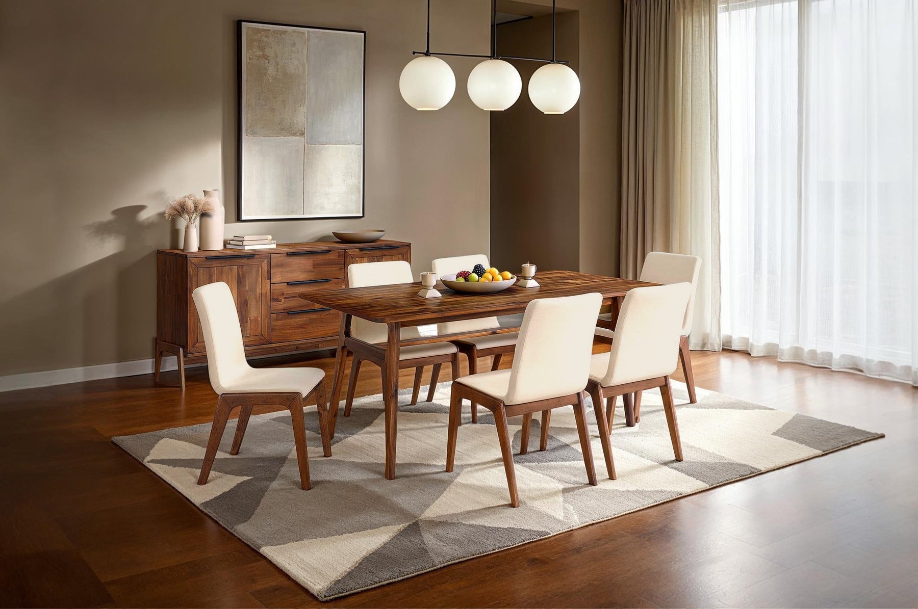 Remix Dining Set 6 Linen - elegant seating for dining areas | Image 1 | InSTYLE Home & Rugs