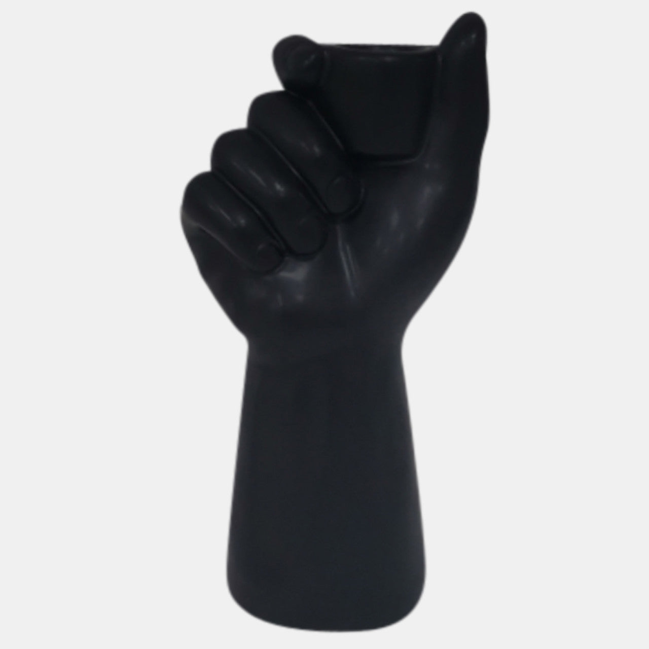 Hand Candle Holder, Black - modern candle holder with sleek design for contemporary decor | Image 1 | InSTYLE Home & Rugs