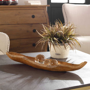 Teak Leaf Indoor-Outdoor Bowl - modern decorative bowl for displaying fruit or decorative items | Image 1 | InSTYLE Home & Rugs