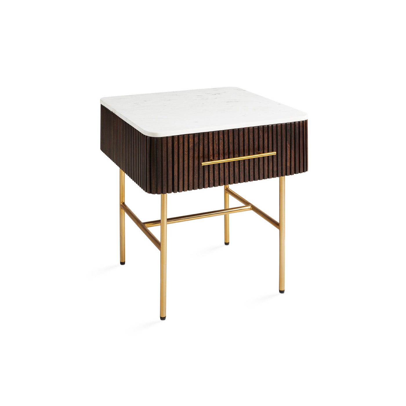 SERENITY Side Table GY-NS- 1108 with marble top - perfect for holding drinks, lamps, and other essentials | Image 1 | InSTYLE Home & Rugs