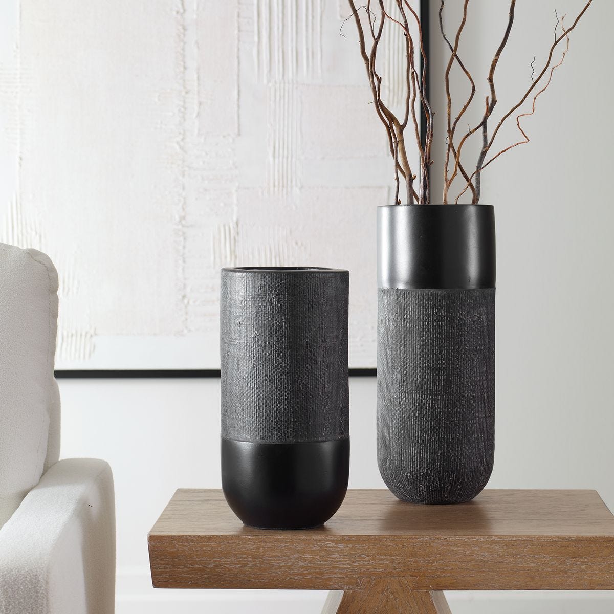 Woven Shadow Vases, S/2 - decor accents and accessories for every room | Image 1 | InSTYLE Home & Rugs