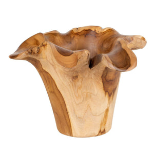 Teak Flow Indoor-Outdoor Bowl, Natural - modern decorative bowl for displaying fruit or decorative items | Image 4 | InSTYLE Home & Rugs