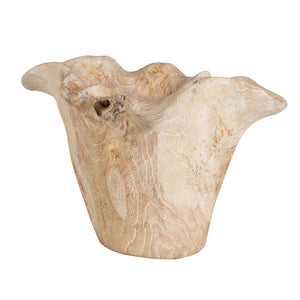 Teak Flow Indoor-Outdoor Bowl, White Wash - elegant decorative bowl for a unique centerpiece in any room | Image 5 | InSTYLE Home & Rugs