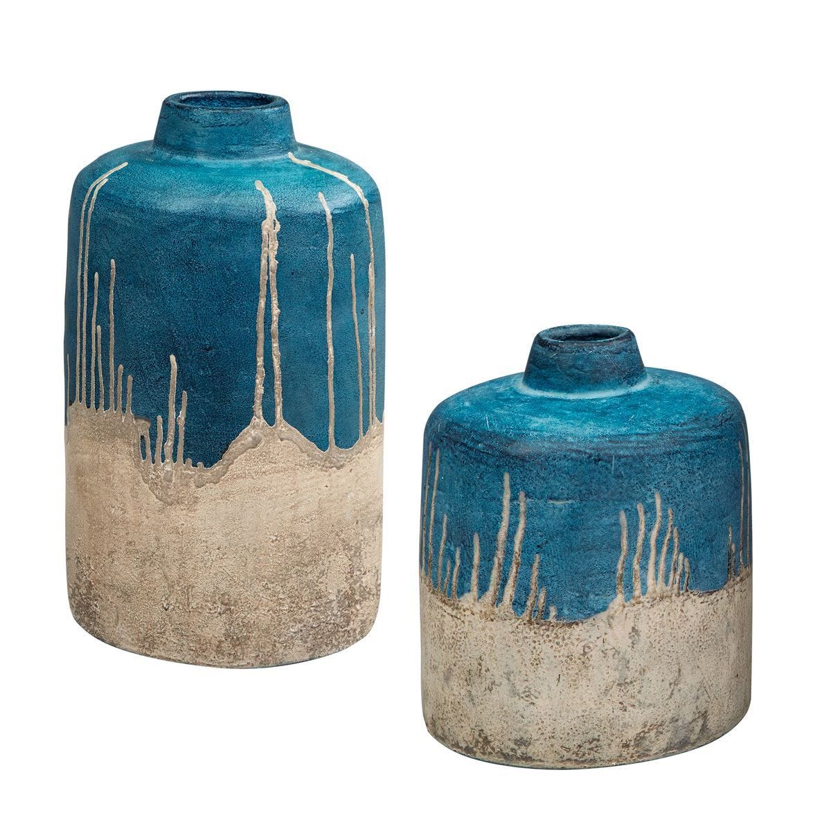 Coastal Cascade Indoor-Outdoor Vases, S/2 - modern accessories for a personalized living space | Image 2 | InSTYLE Home & Rugs