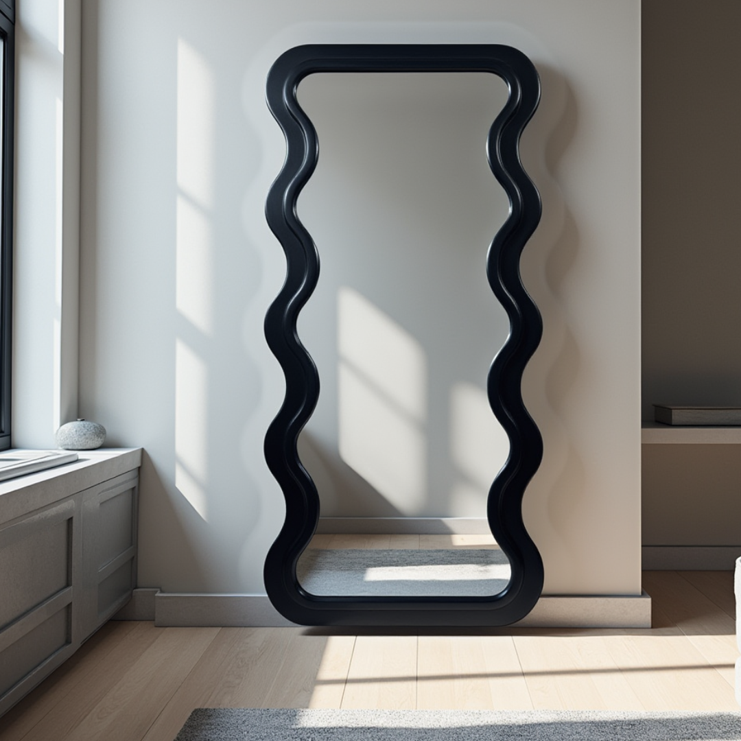Arden Floor Mirror: Matte Black Frame - available in various shapes, sizes, and frame styles | Image 1 | InSTYLE Home & Rugs