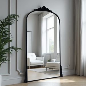 Lorraine Floor Mirror-Matte Black Frame - elegant and functional accent pieces for any room | Image 1 | InSTYLE Home & Rugs