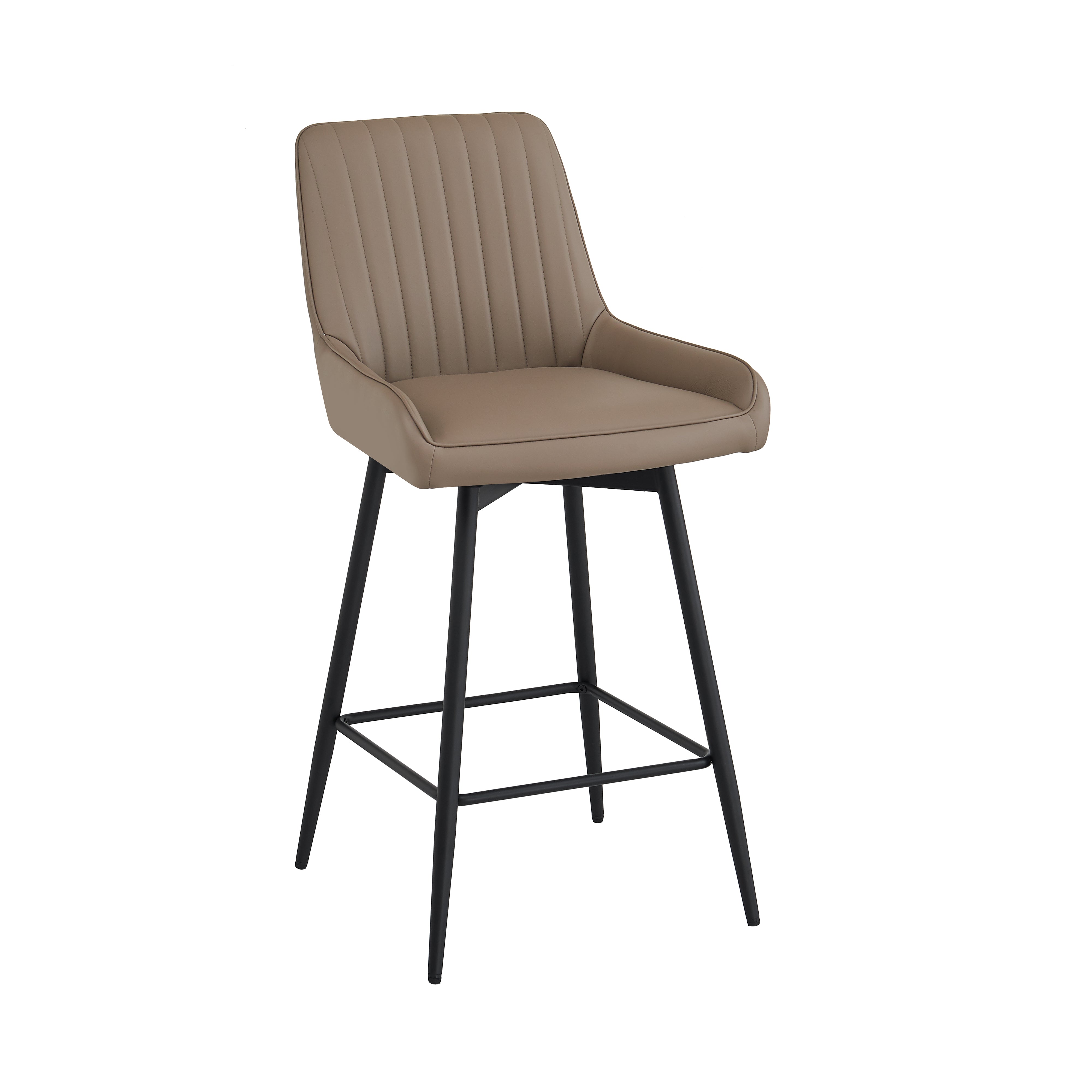 EMMA Swivel Counter Chair GY-COU-1916BK Dark Taupe PU - stylish bar stool for home bars or kitchen counters | Image 1 | InSTYLE Home & Rugs