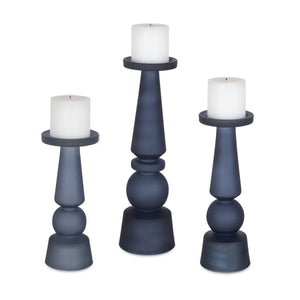 Cassiopeia Candleholders, Midnight Blue, S/3 - stylish home accessories to complete your decor | Image 2 | InSTYLE Home & Rugs