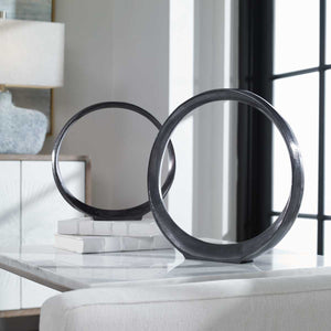 Orbits Ring Sculptures, Black Nickel, S/2 - modern accessories for a personalized living space | Image 6 | InSTYLE Home & Rugs
