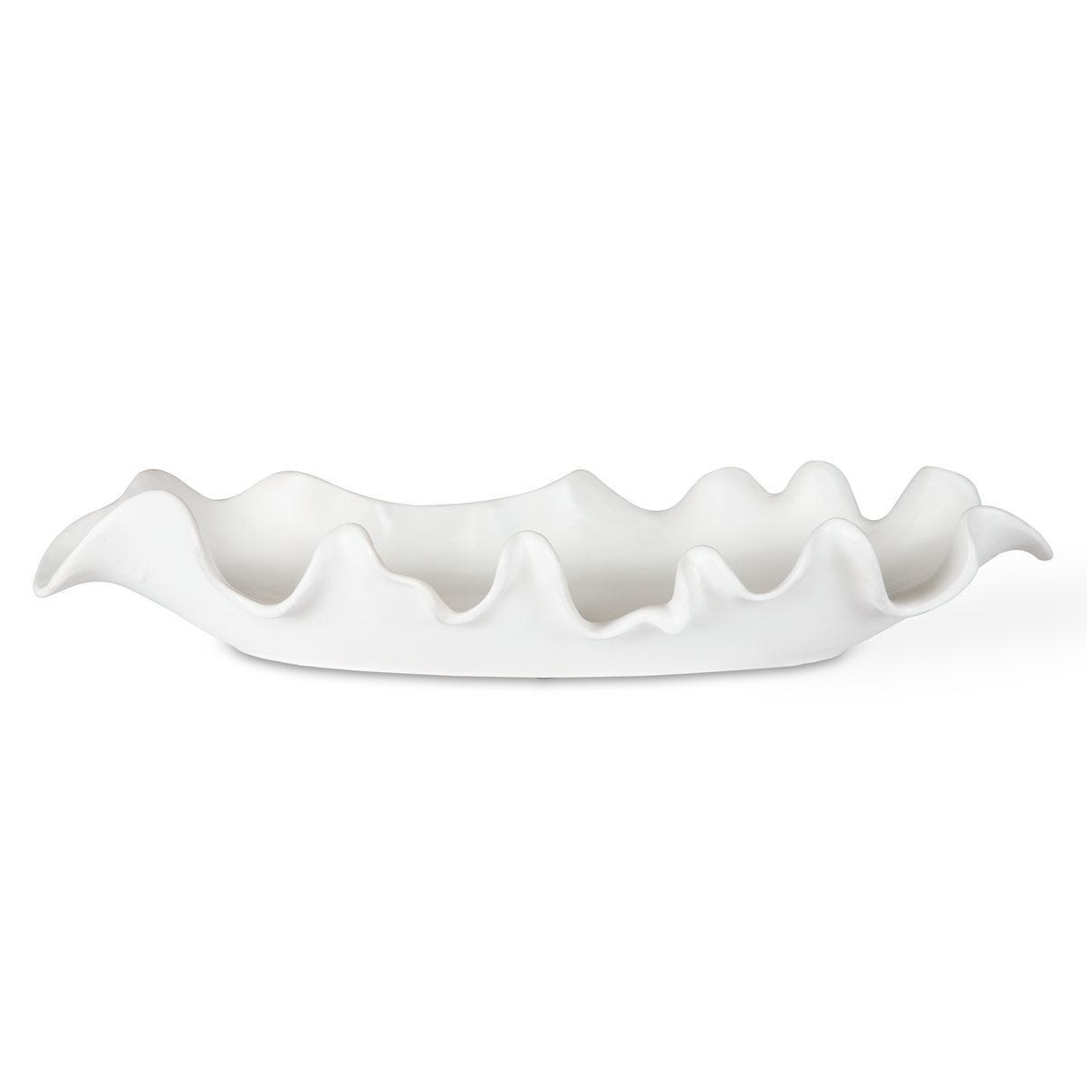 Ruffled Feathers Indoor-Outdoor Bowl, White - elegant decorative bowl for a unique centerpiece in any room | Image 2 | InSTYLE Home & Rugs