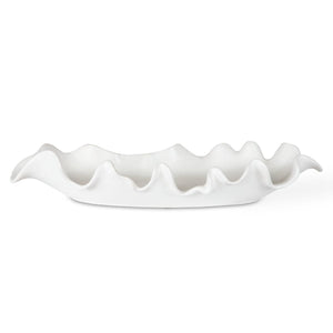 Ruffled Feathers Indoor-Outdoor Bowl, White - elegant decorative bowl for a unique centerpiece in any room | Image 2 | InSTYLE Home & Rugs