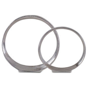 Orbits Ring Sculptures, Nickel, S/2 - modern accessories for a personalized living space | Image 2 | InSTYLE Home & Rugs