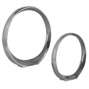 Orbits Ring Sculptures, Nickel, S/2 - modern accessories for a personalized living space | Image 3 | InSTYLE Home & Rugs