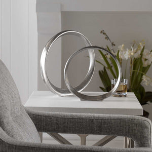 Orbits Ring Sculptures, Nickel, S/2 - modern accessories for a personalized living space | Image 1 | InSTYLE Home & Rugs