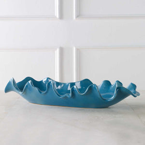 Ruffled Feathers Bowl, Blue - stylish decorative bowl to enhance your home decor | Image 4 | InSTYLE Home & Rugs